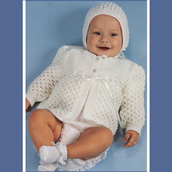 Leisure Arts Baby Knits Baby's Breath Sweater Set ePattern