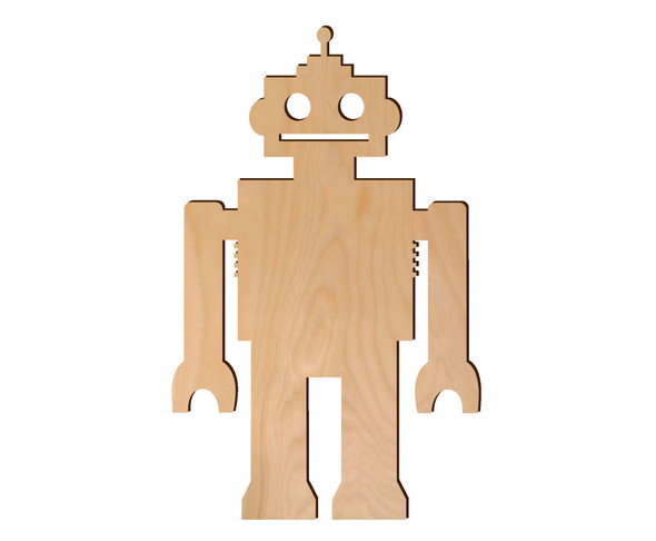 Essentials By Leisure Arts Wood Shape Flat Robot 24pc