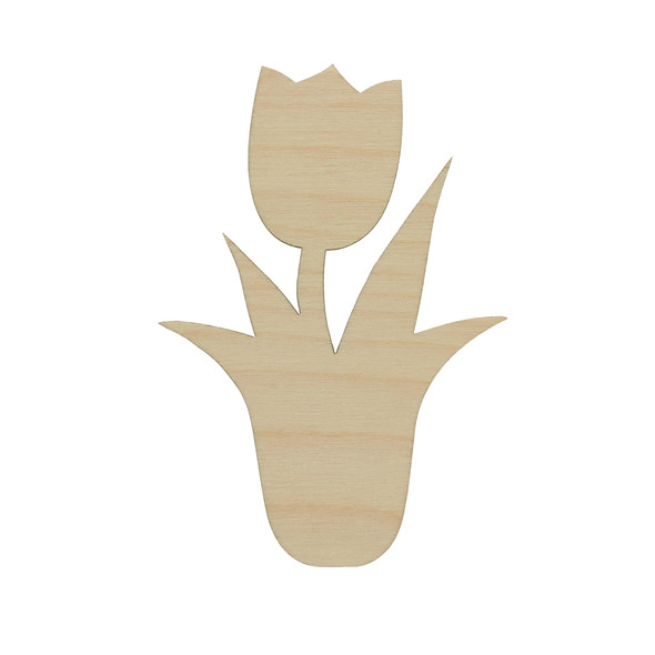 Essentials By Leisure Arts Wood Shape Flat Tulip 24pc