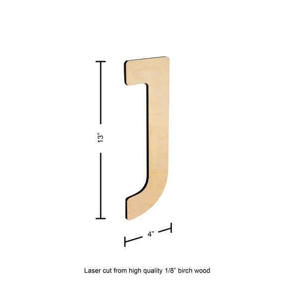 Essentials By Leisure Arts Wood Letter 13" Birch J