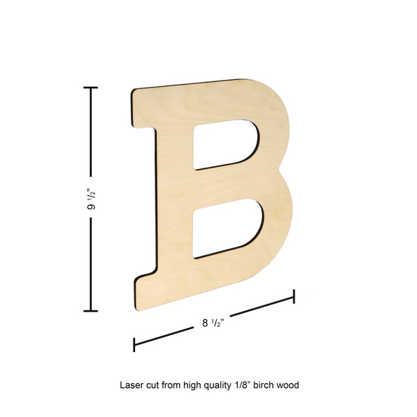 Essentials By Leisure Arts Wood Letter 9.5" Birch B