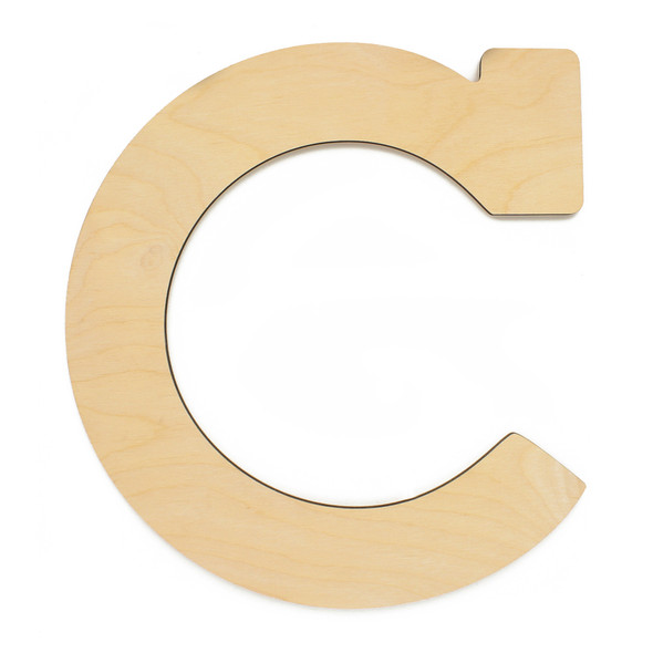 Essentials By Leisure Arts Wood Letter 9.5" Birch C