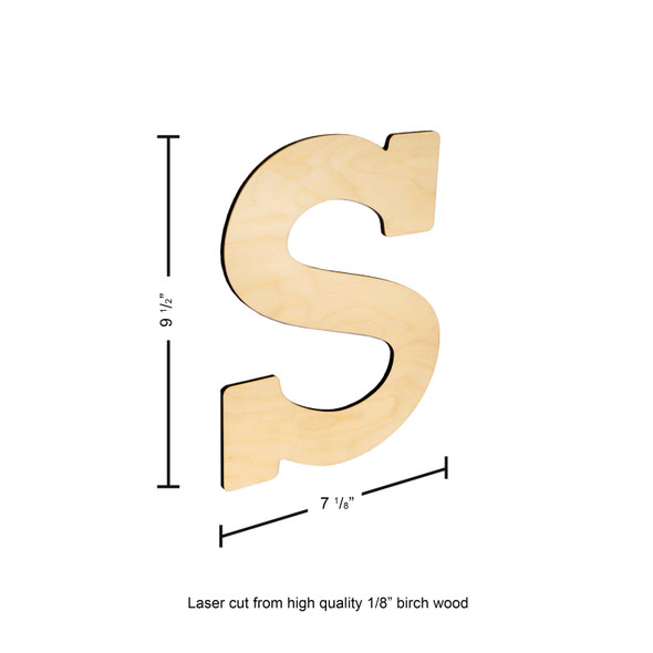 Essentials By Leisure Arts Wood Letter 9.5" Birch S