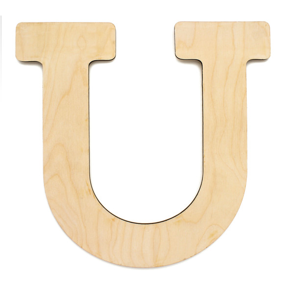 Essentials By Leisure Arts Wood Letter 9.5" Birch U