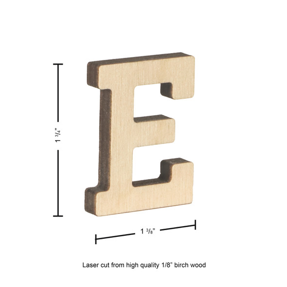 Essentials By Leisure Arts Wood Letter 1.75" Birch E