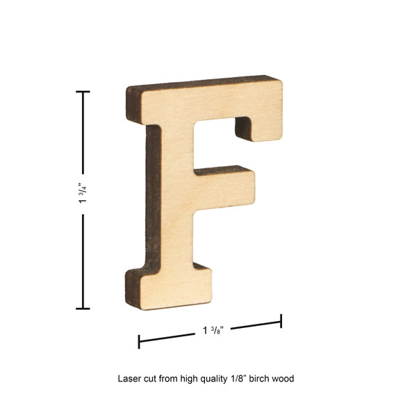 Essentials By Leisure Arts Wood Letter 1.75" Birch F