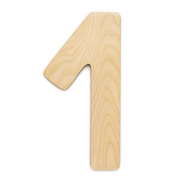 Essentials By Leisure Arts Wood Letter 13" Birch Number 1