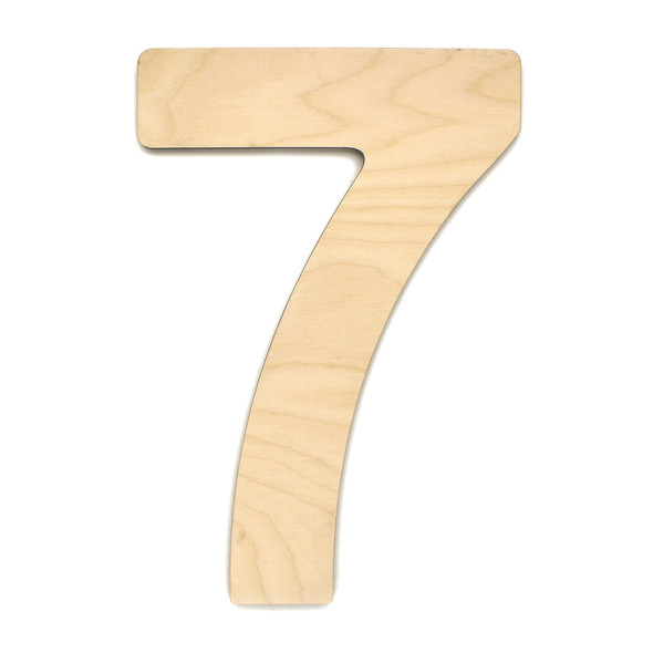 Essentials By Leisure Arts Wood Letter 9.5" Birch Number 7