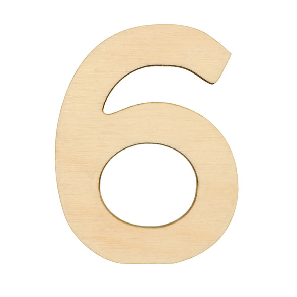 Essentials By Leisure Arts Wood Letter 1.75" Birch Number 6