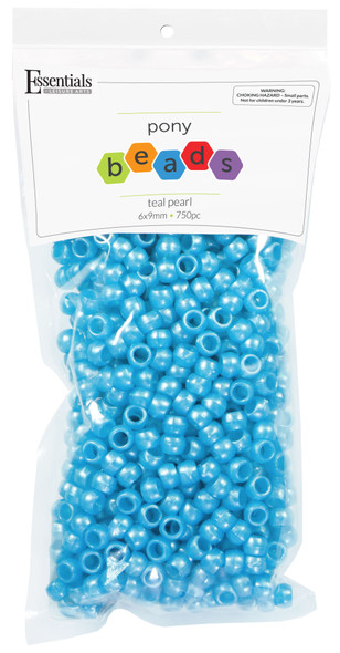 Essentials By Leisure Arts Bead Pony 6mm x 9mm Pearl Teal 750pc