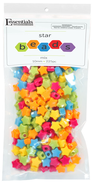 Essentials By Leisure Arts Bead Star Bead 12mm Mix 225pc