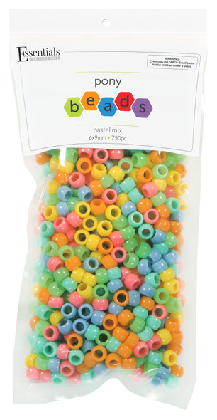 Essentials By Leisure Arts Bead Pony 6mm x 9mm Pastel Mix 750pc