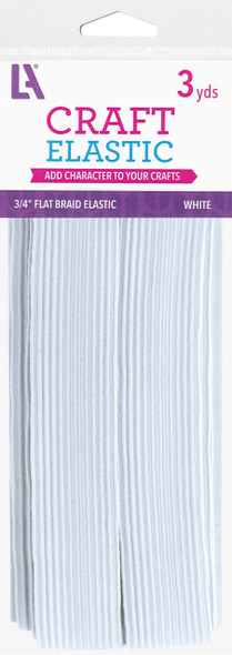 EBL Elastic Flat Braid 3/4" 3yd White