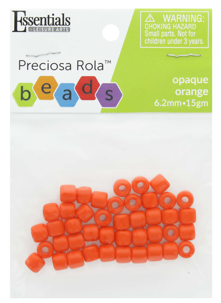 Essentials By Leisure Arts Bead Preciosa Rola 6.2mm Opaque Orange 15gm