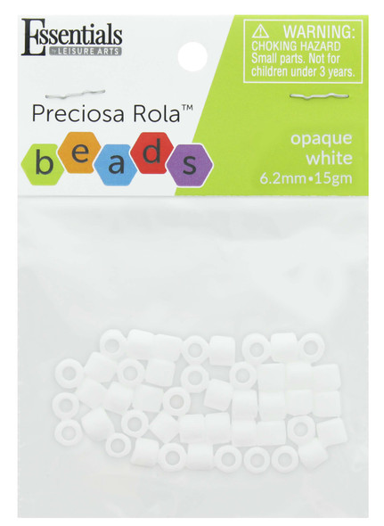 Essentials By Leisure Arts Bead Preciosa Rola 6.2mm Opaque White 15gm