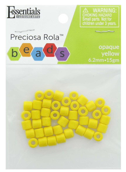 Essentials By Leisure Arts Bead Preciosa Rola 6.2mm Opaque Yellow 15gm