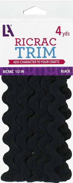 EBL Ric Rac 1/2" 4yd Black