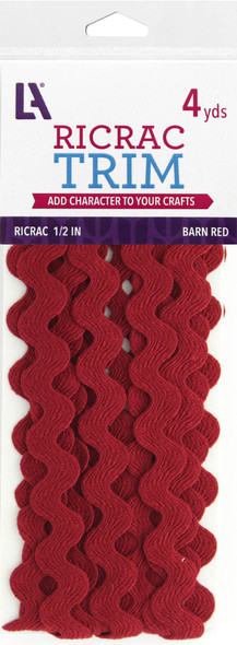 EBL Ric Rac 1/2" 4yd Barn Red