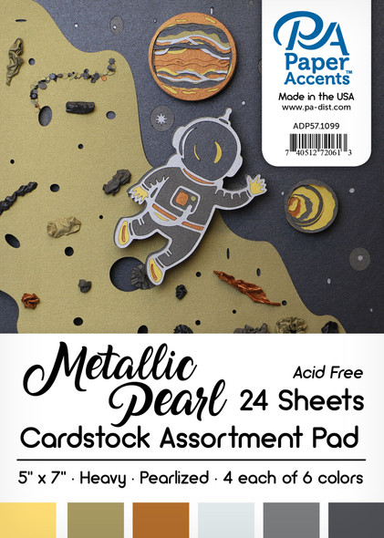 Paper Accents Cardstock Pad 5"x 7" Metallic Pearl Assortment 24pc