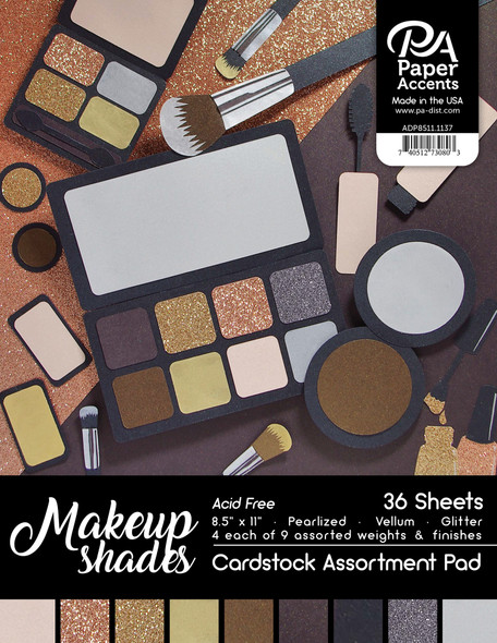 Paper Accents Cardstock Pad 8.5"x 11" Makeup Shades Assortment 36pc