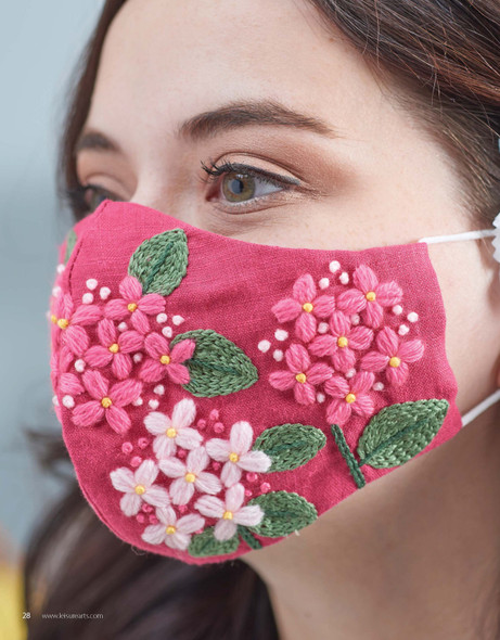 Leisure Arts Embroidered Hydrangea Mask ePattern