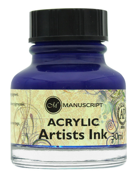 Manuscript Dip Pen Acrylic Artists Ink 30ml Ocean Blue