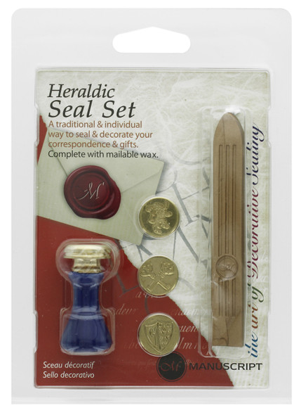 Manuscript Wax Sealing Set Heraldic 3 Coins