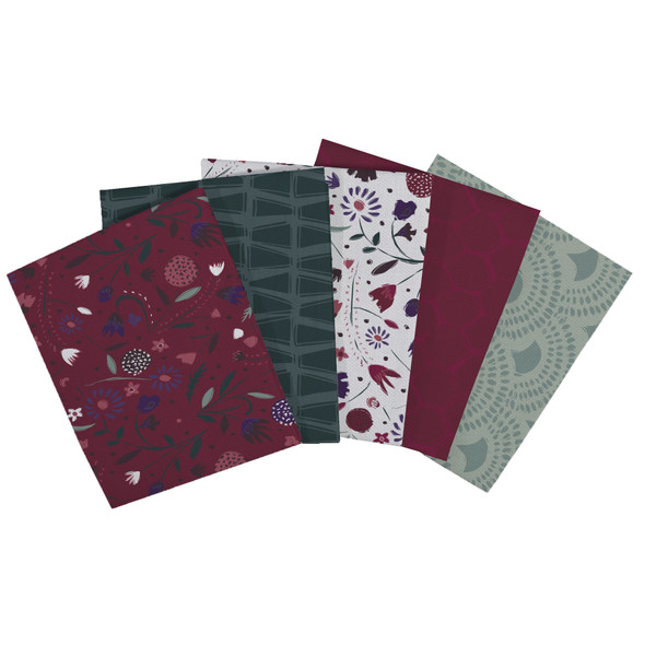 Camelot Cotton Fabrics Emma & Mila Bundle Wild Heart 4pc