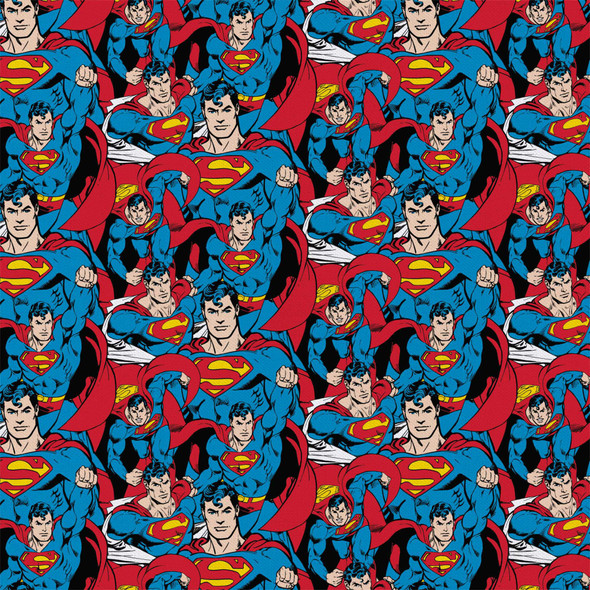 Camelot Cotton Fabrics DC Comics Precut 2yd Superman Crowd