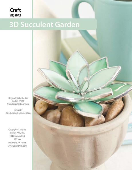 Leisure Arts Stained Glass 3-D Succulent Garden ePattern