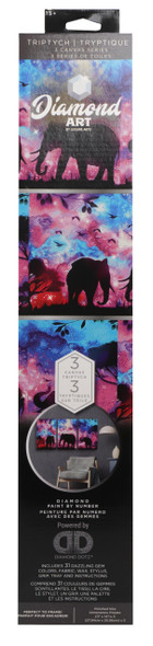 Diamond Art Kit 11"x 14" Triptych Elephants 3pc