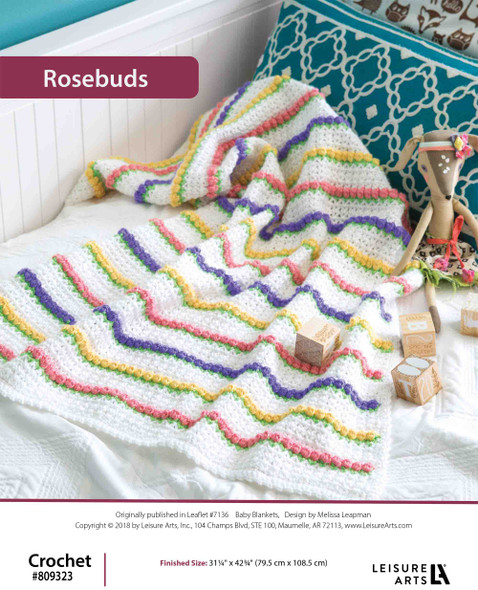 Leisure Arts Baby Blankets Rosebuds Crochet ePattern