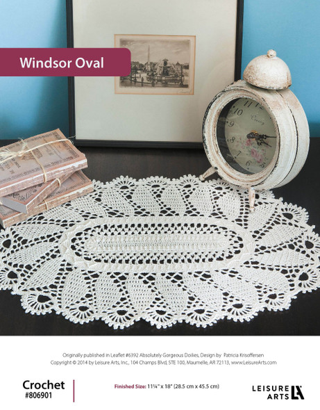 Leisure Arts Absolutely Gorgeous Doilies Windsor Oval Crochet ePattern