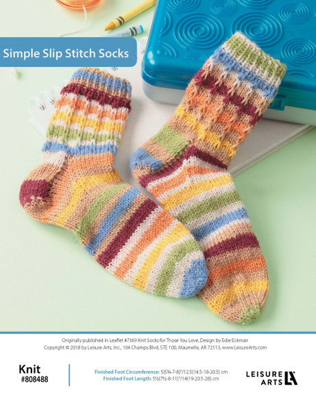 Leisure Arts Knit Socks For Those You Love Simple Slip Stitch Socks ePattern