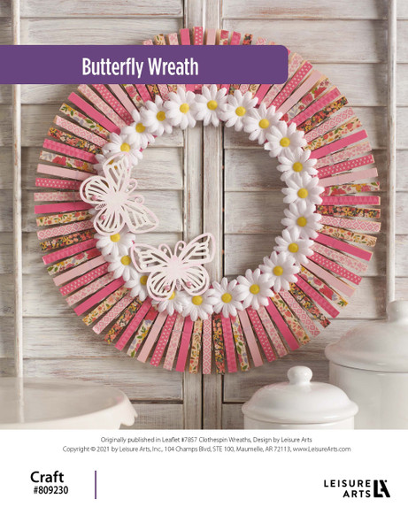 Leisure Arts Clothespin Wreaths Butterfly ePattern