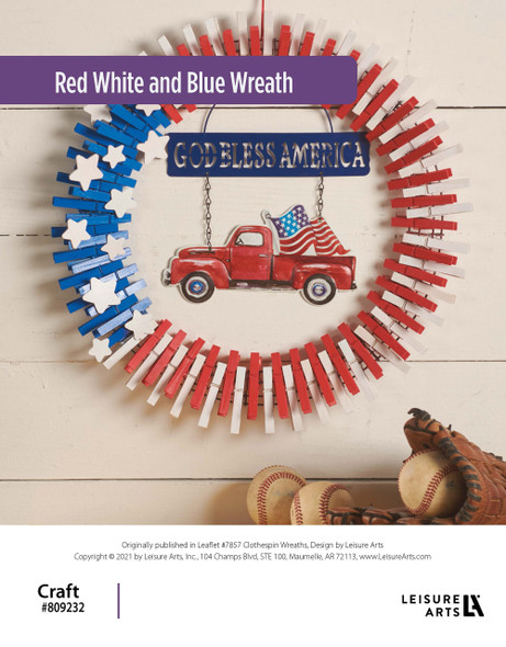 Leisure Arts Clothespin Wreaths Red White And Blue ePattern