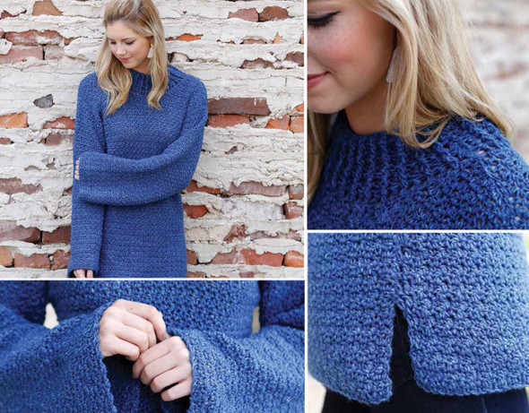 Leisure Arts Oversized Sweaters Slouchy Pullover Crochet ePattern
