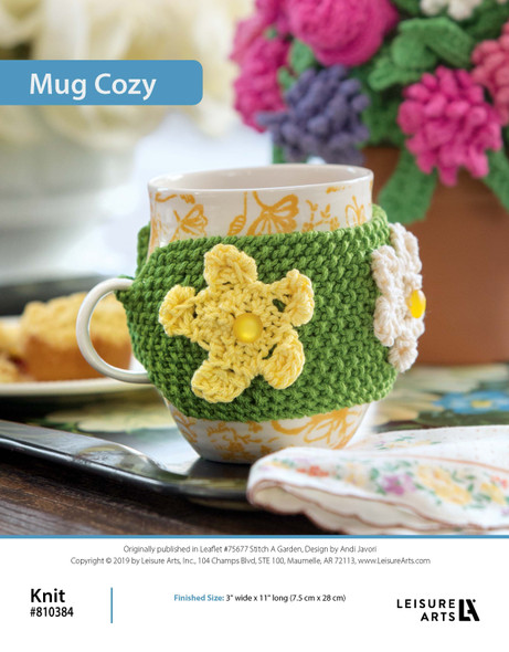 Leisure Arts Stitch A Garden Mug Cozy Knit ePattern