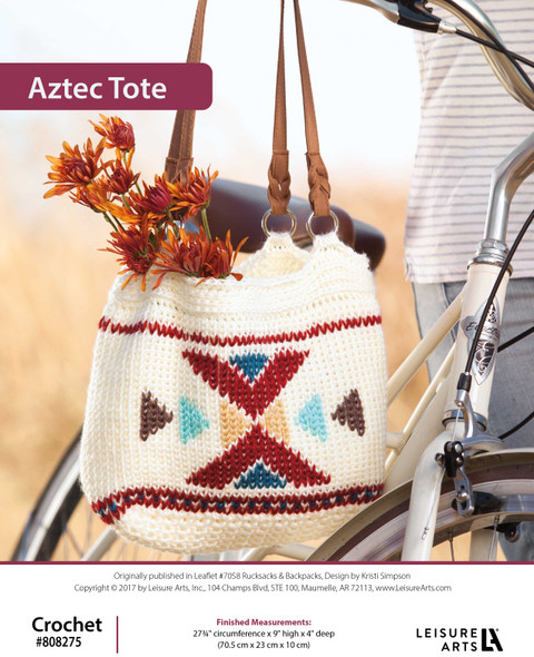 Leisure Arts Rucksacks & Backpacks Crochet Aztec Tote ePattern