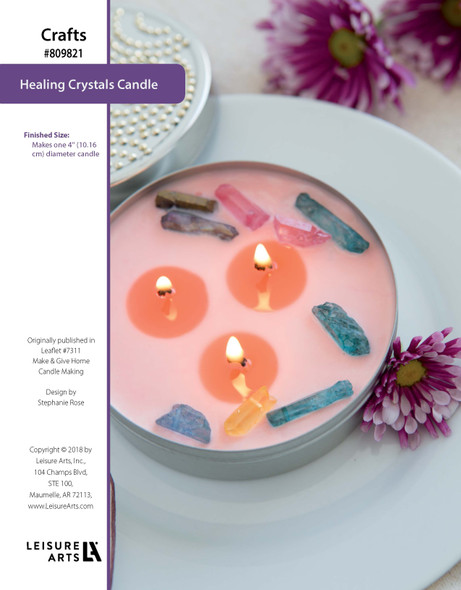 Leisure Arts Make & Give Home Candle Making Healing Crystals Candle ePattern