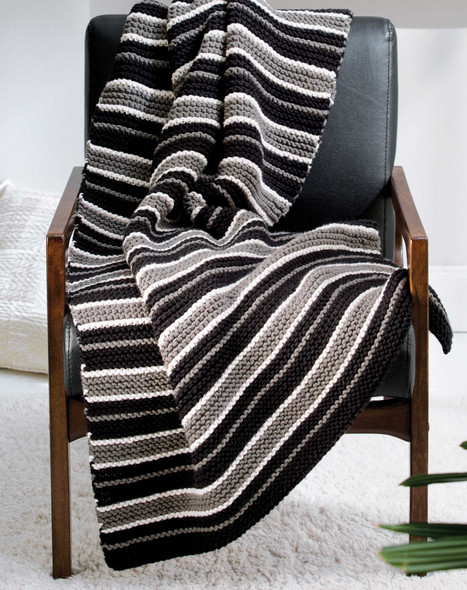 Leisure Arts Make In A Weekend Comfy Knit Throws Sensational Stripes ePattern