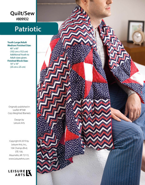 Leisure Arts Cozy Weighted Blanket Patriotic Quilting & Sewing ePattern
