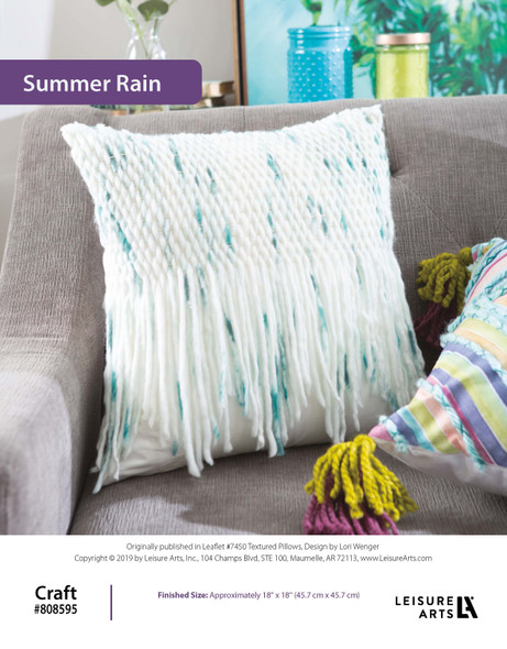 Leisure Arts DIY Textured Pillows Summer Rain ePattern