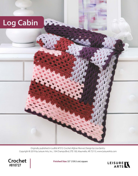 Leisure Arts Crochet Afghan Revival Log Cabin ePattern