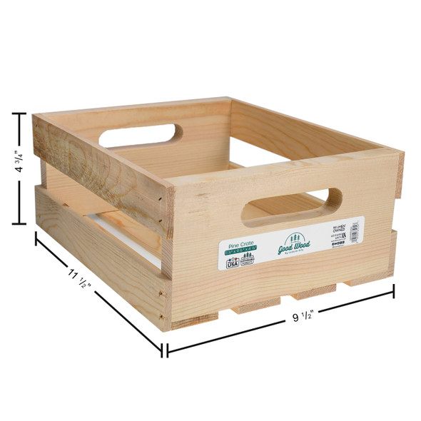 Good Wood By Leisure Arts Crates Pine 11.5"x 9.5"x 4.75"