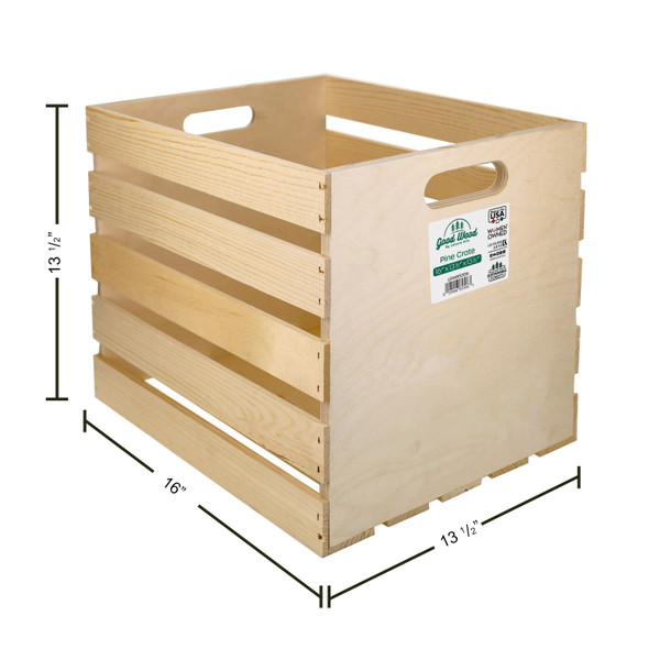 Good Wood By Leisure Arts Crates Solid End 16"x 13.5" x13.5"