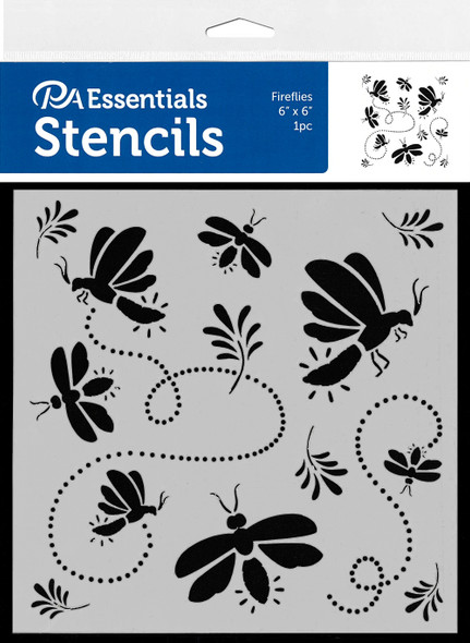 PA Essentials Stencil 6"x 6" Fireflies