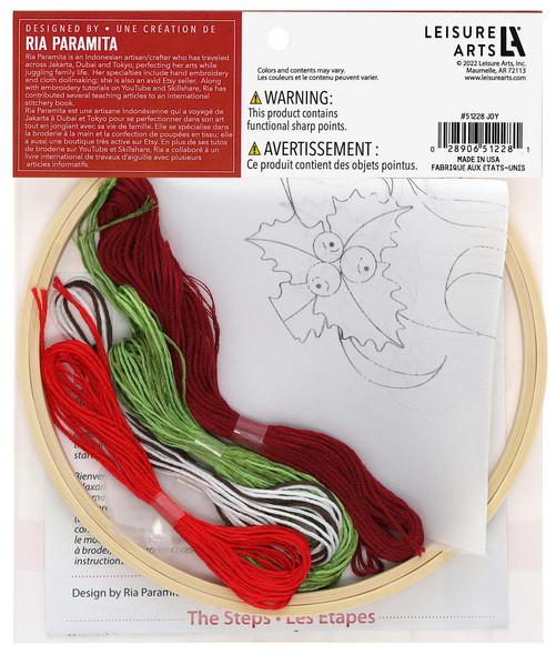 Leisure Arts Kit Embroidery 6" Joy