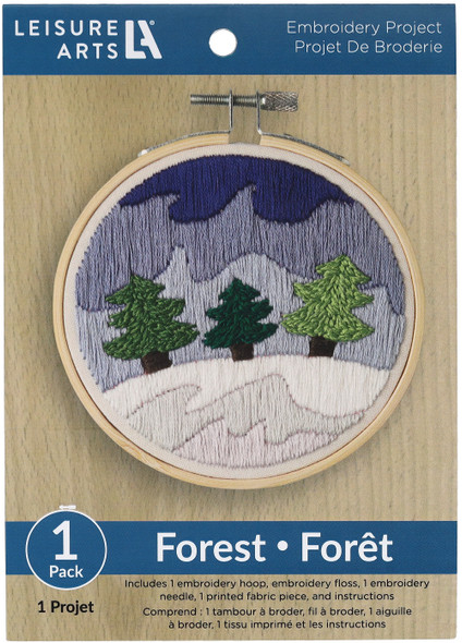 Leisure Arts Kit Embroidery 4" Forest