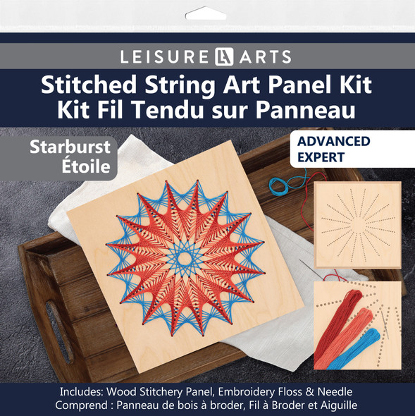 Leisure Arts Kit Wood Stitchery String Art 9.75"x 9.75" Starburst